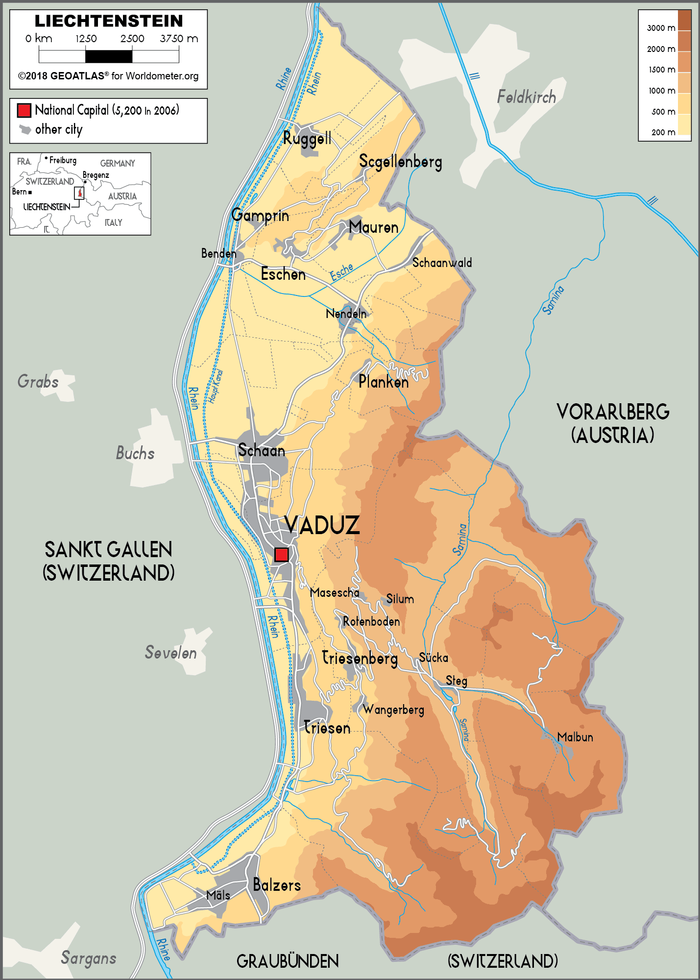 列支敦士登地图 - 地图集