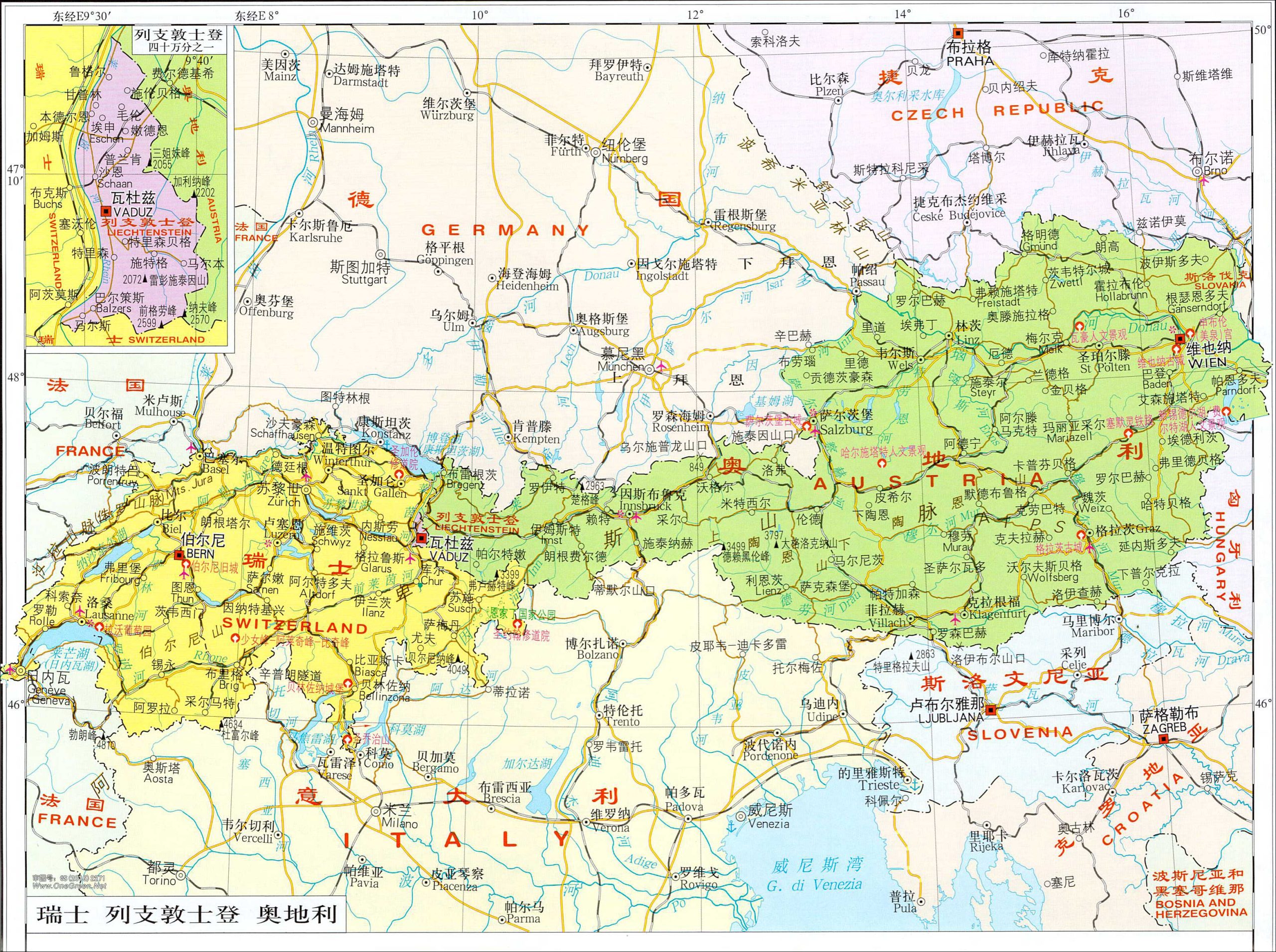 列支敦士登地图 - 地图集