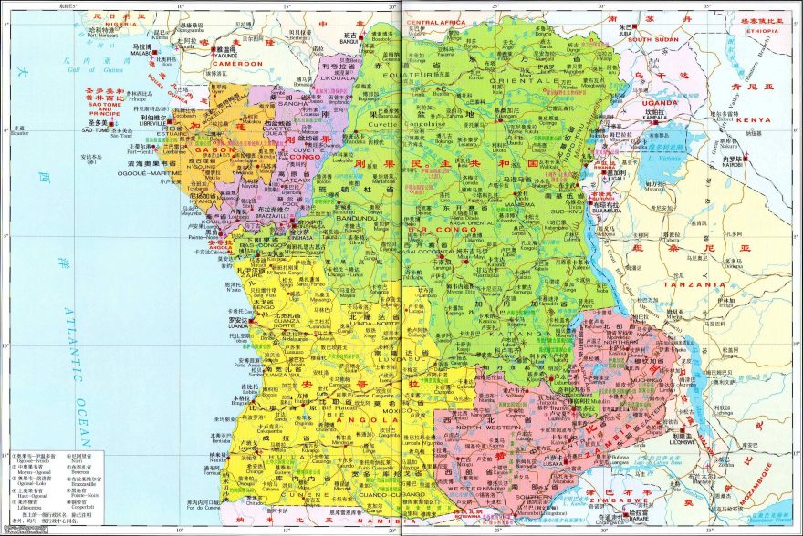 刚果(布)、刚果(金)地图 - 地图集